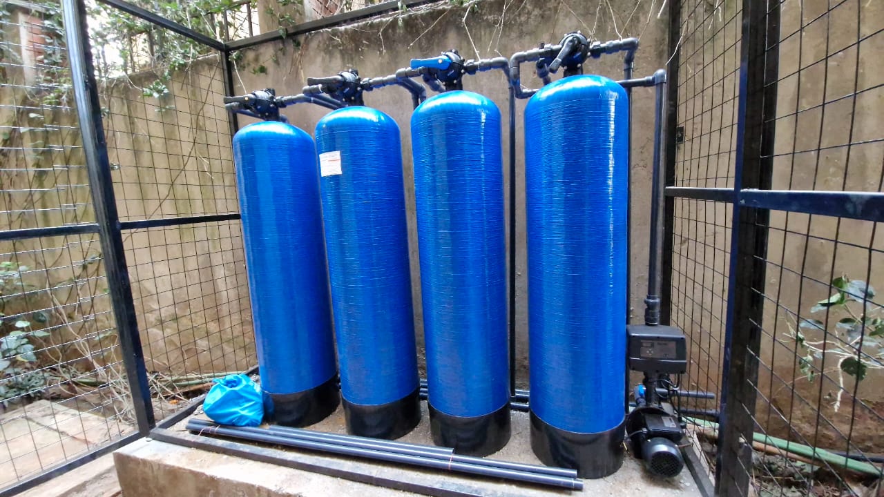 Technician servicing equipment